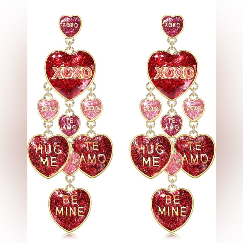 Chandelier Heart Earrings - Picture 1 of 3
